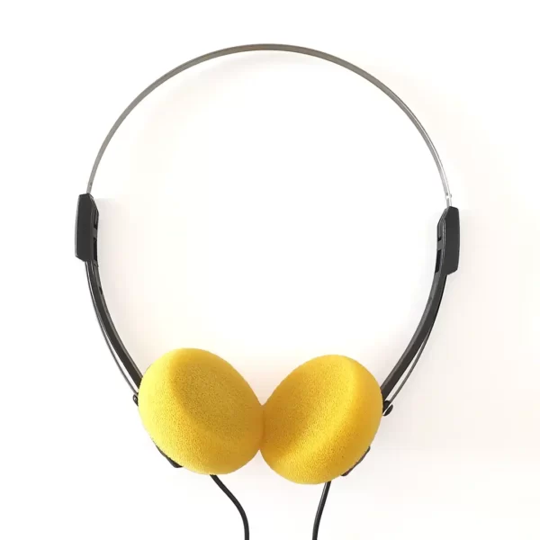 Casque Walkman vintage années 80 / 90 - neuf - Coussinets jaunes