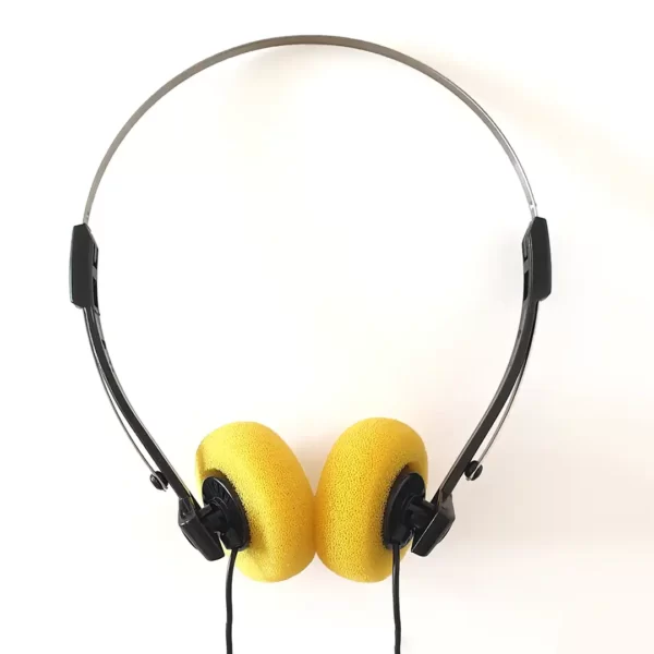 Casque Walkman vintage années 80 / 90 - neuf - Coussinets jaunes – Image 4