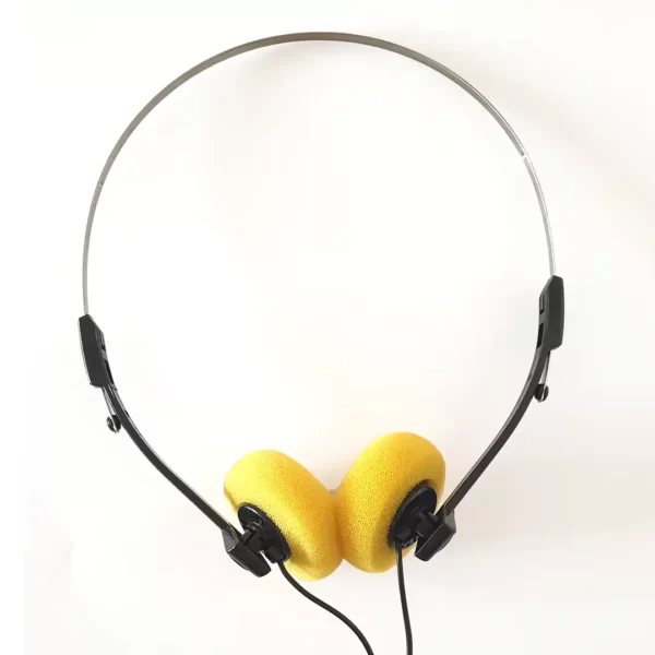 Casque Walkman vintage années 80 / 90 - neuf - Coussinets jaunes – Image 2