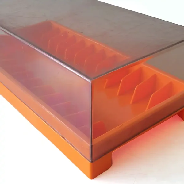 Rangement cassette audio vintage orange – Image 9