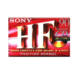 Emballage cassette vierge Sony HF 90 pour enregistrement vue de face.